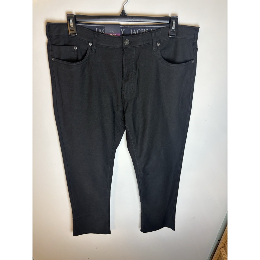 Jachs Mens Pants 40x32 Black Straight Stretch Pockets Mid Rise NWT